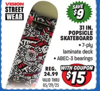 Big 5 Vision 31 Popsicle Skateboard offer
