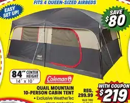 Big 5 Coleman Quail Mountain 10-Person Cabin Tent offer