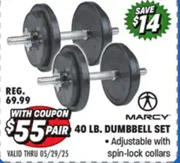 Big 5 Marcy 40-lb. Adjustable Cast Iron Dumbbell Set offer