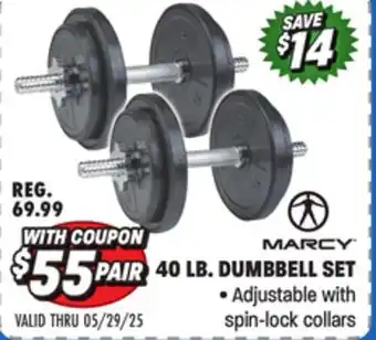 Big 5 Marcy 40-lb. Adjustable Cast Iron Dumbbell Set offer