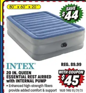 Big 5 Intex 20 Queen Essential Rest Airbed with Internal Pump offer