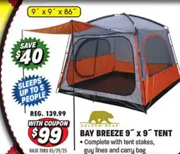 Big 5 Golden Bear Bay Breeze 9' x 9' Tent offer