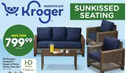 Kroger Hd designs outdoors ragan wicker sofa set offer