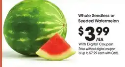 Kroger Whole seedless or seeded watermelon offer