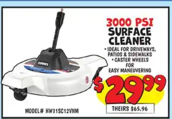 Ollie's HART 3000 PSI SURFACE CLEANER offer