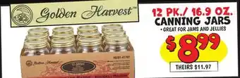 Ollie's GOLDEN HARVEST 12 PK./16.9 OZ. CANNING JARS offer