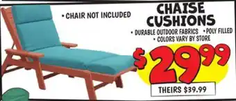 Ollie's CHAISE CUSHIONS offer