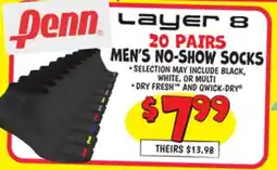 Ollie's PENN 20 PAIRS MEN'S NO-SHOW SOCKS offer