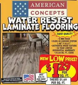 Ollie's WATER RESIST laminate Flooring offer