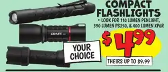 Ollie's COAST COMPACT FLASHLIGHTS offer