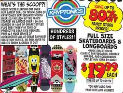 Ollie's FULL SIZE SKATEBOARDS & LONGBOARDS PADS AND HELMETS offer