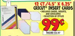 Ollie's 12 CT./4.5 X 6.25 CRICUT INSERT CARDS offer