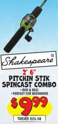 Ollie's SHAKESPEARE 2' 6 PITCHIN STIK SPINCAST COMBO offer