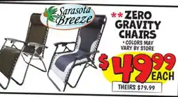 Ollie's SARASOTA BREEZE ** ZERO GRAVITY CHAIRS offer