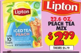 Ollie's LIPTON 23.6 OZ. PEACH TEA MIX offer