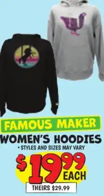 Ollie's FAMOUS MAKER WOMEN'S HOODIES offer