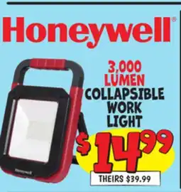 Ollie's HONEYWELL 3,000 LUMEN COLLAPSIBLE WORK LIGHT offer