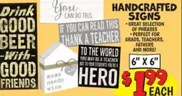 Ollie's HANDCRAFTED SIGNS, 6 X 6 offer