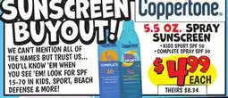 Ollie's COPPERTONE 5.5 OZ. SPRAY SUNSCREEN offer