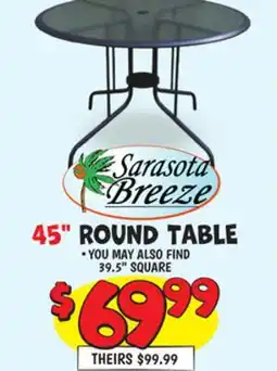 Ollie's SARASOTA BREEZE 45 ROUND TABLE offer