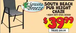 Ollie's Sarasota Breeze SOUTH BEACH PUB HEIGHT CHAIR offer