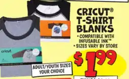Ollie's CRICUT T-SHIRT BLANKS offer