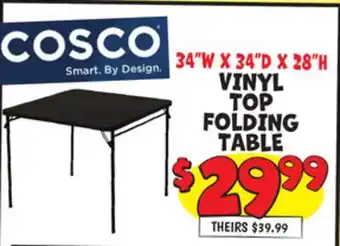 Ollie's COSCO VINYL TOP FOLDING TABLE offer
