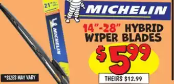 Ollie's MICHELIN 14-28 HYBRID WIPER BLADES offer