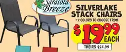 Ollie's SARASOTA BREEZE SILVERLAKE STACK CHAIRS offer