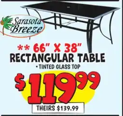 Ollie's SARASOTA BREEZE 66 X 38 RECTANGULAR TABLE offer