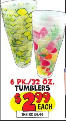 Ollie's 6 PK./32 OZ. TUMBLERS offer