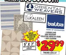 Ollie's HUGE INDOOR /OUTDOOR AREA RUG OUTDOOR offer