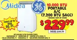 Ollie's GE 10,000 BTU PORTABLE A/C offer