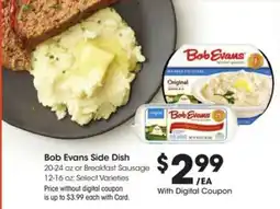 Kroger Bob evans side dish offer