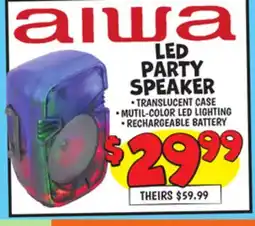 Ollie's AIWA LED PARTY SPEAKER offer