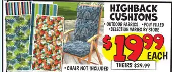 Ollie's HIGHBACK CUSHIONS offer