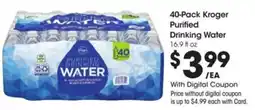 Kroger Kroger purified drinking water offer