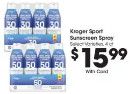 Kroger Kroger sport sunscreen spray offer