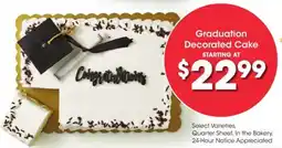 Kroger Graduation decorated cake offer