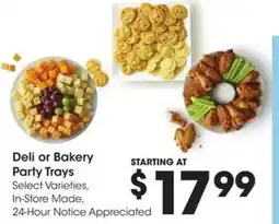 Kroger Deli or bakery party trays offer