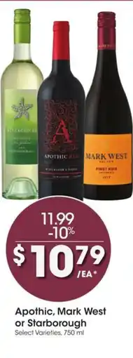 Kroger Apothic, mark west or starborough offer