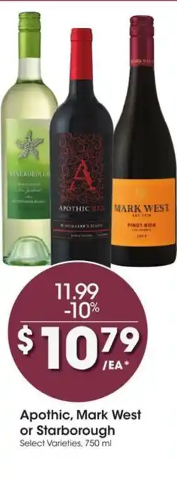 Kroger Apothic, mark west or starborough offer