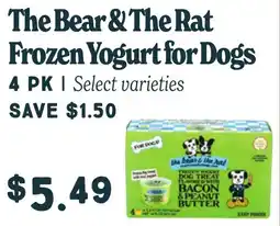 Market of Choice The bear &the rat frozen yogurt for dogs offer