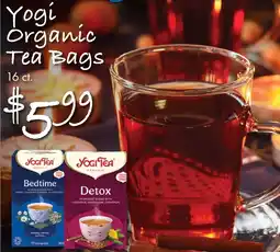 Gristedes Yogi organic tea bags offer