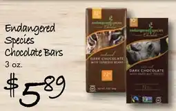 Gristedes Endangered species chocolate bars offer