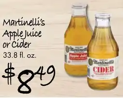 Gristedes Martinelli's apple juice or cider offer