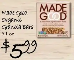 Gristedes Made good organic granola bars offer