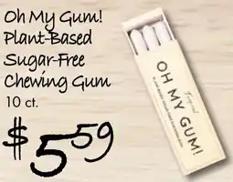Gristedes Oh my gum! plant-based sugar-free chewing gum offer
