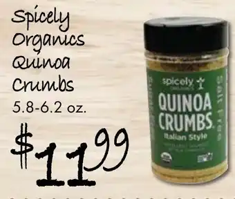 Gristedes Spicely organics quinoa crumbs offer