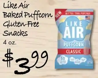 Gristedes Like air baked puffcom gluten-free snacks offer